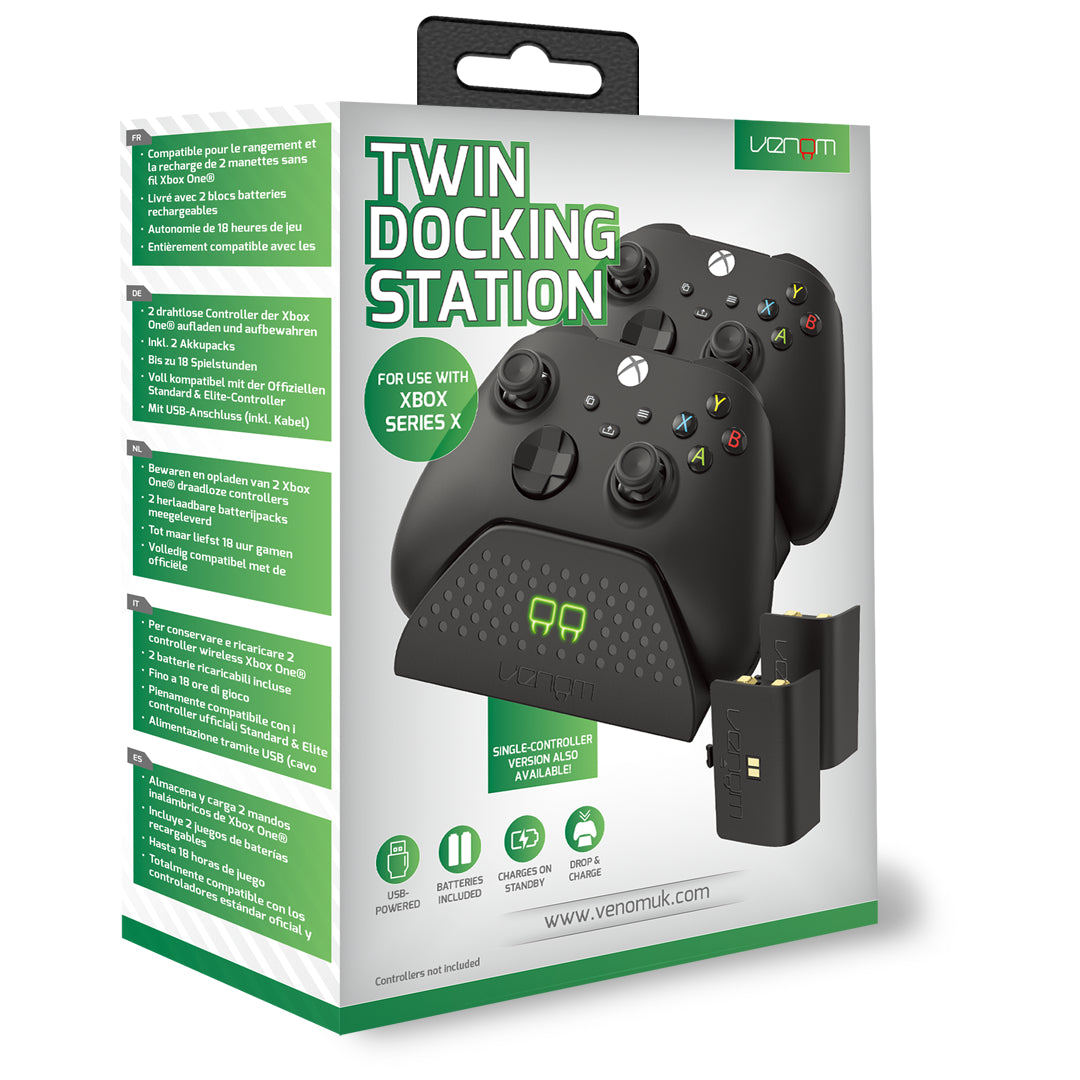 Xbox Series X / S Twin Charging Dock with Rechargeable Battery Packs - Black