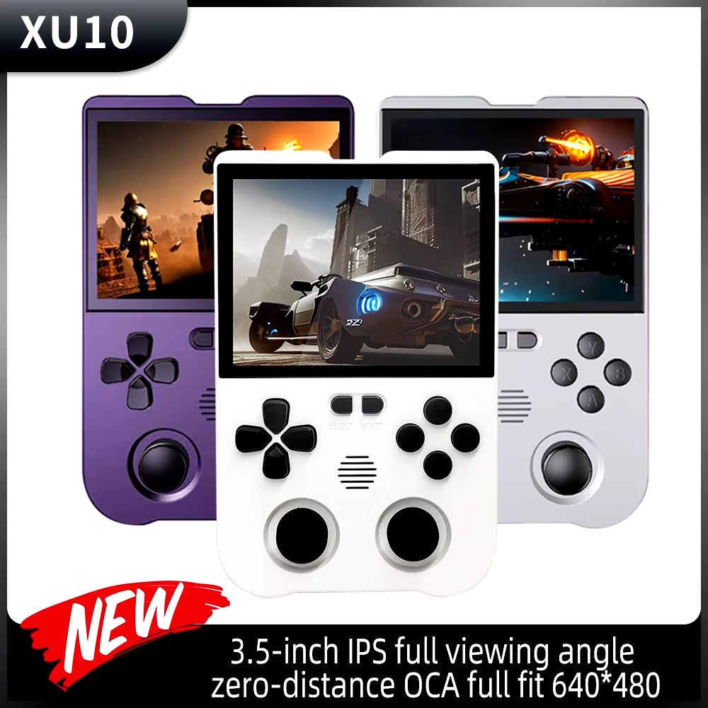 XU10 Handheld Game Console 3.5" IPS Screen 3000Mah Battery Linux JELOS System Built-In Retro Portable Video Game Player